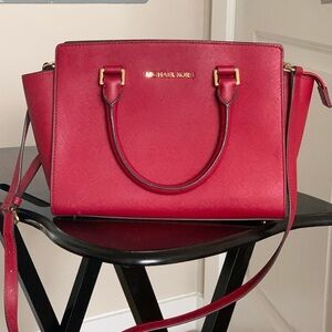 Red Michael Kors Selma Medium handbag